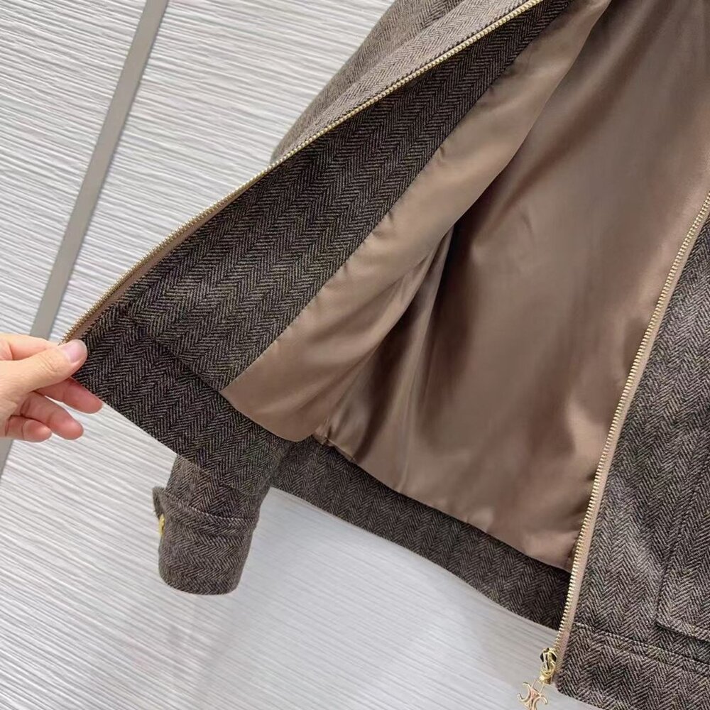 Celine Patchwork Leather Lapel Jacket - image 6